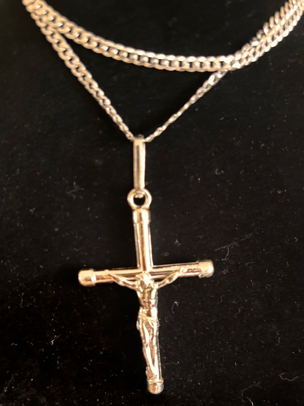 Silver Crucifix Pendant Necklace
